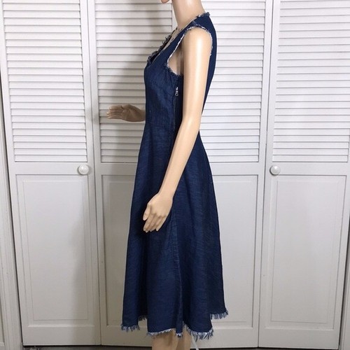 NWT Sisley Lightweight Denim Color Chambray Blue Dress Size 4 - Picture 11 of 15