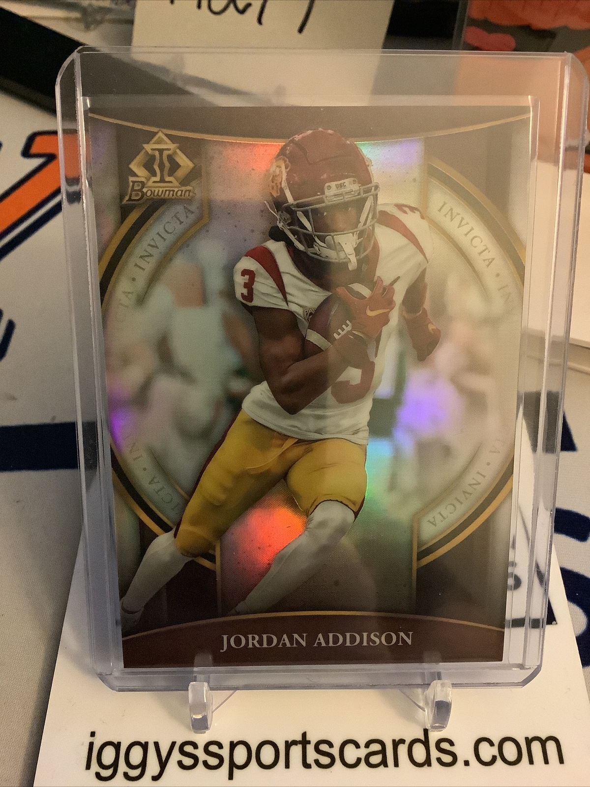 Jordan Addison INVICTA 2022 Bowman Chrome University Football USC Trojans