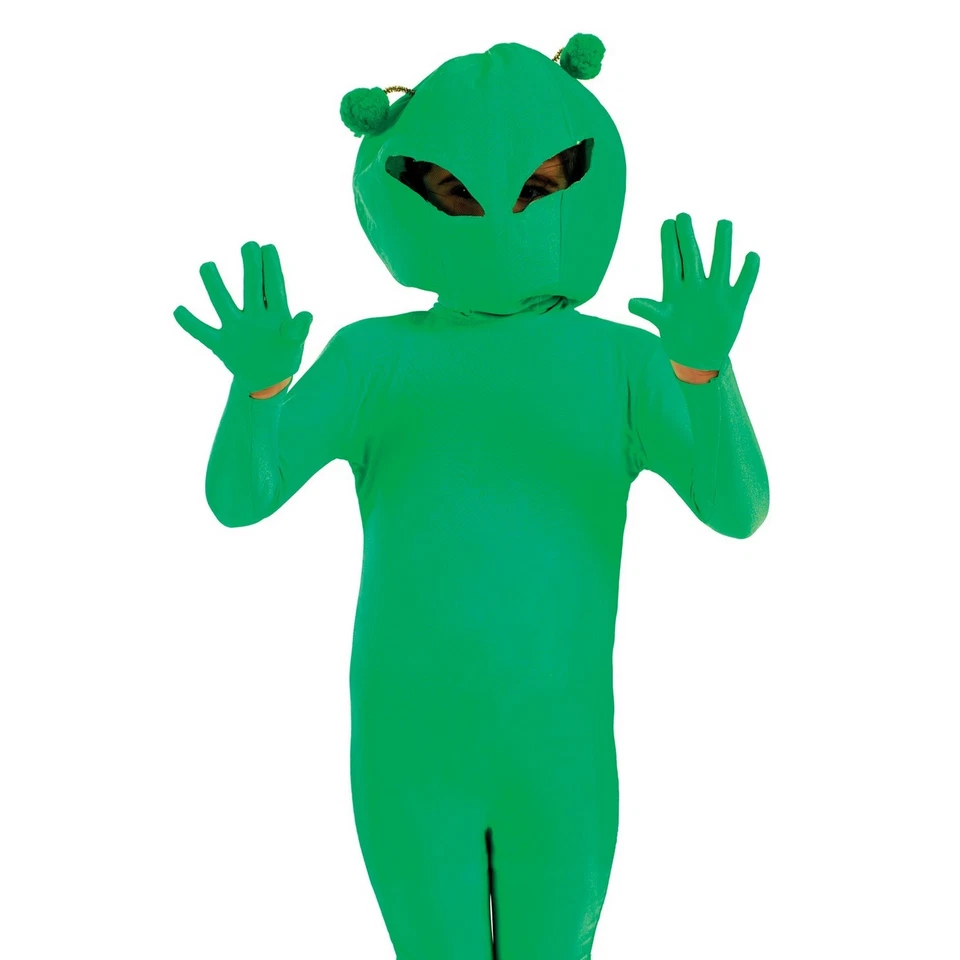 Disfraz de Alienígena para Niños S-XL Niños Niñas Traje Marciano Verde Espacio Exterior OVNI Halloween Foto 2 de 4
