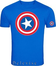 Camiseta Capitán América Escudo Envejecido Logo Marvel Héroes Adulto S-4xl