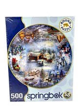 Springbok Winter Wonderland 500 Piece Round Jigsaw Puzzle Made in USA
