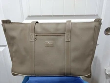 Vtg. ULTIMA II Tote Bag Large Heavyweight Padded Faux Leather Top Zipper