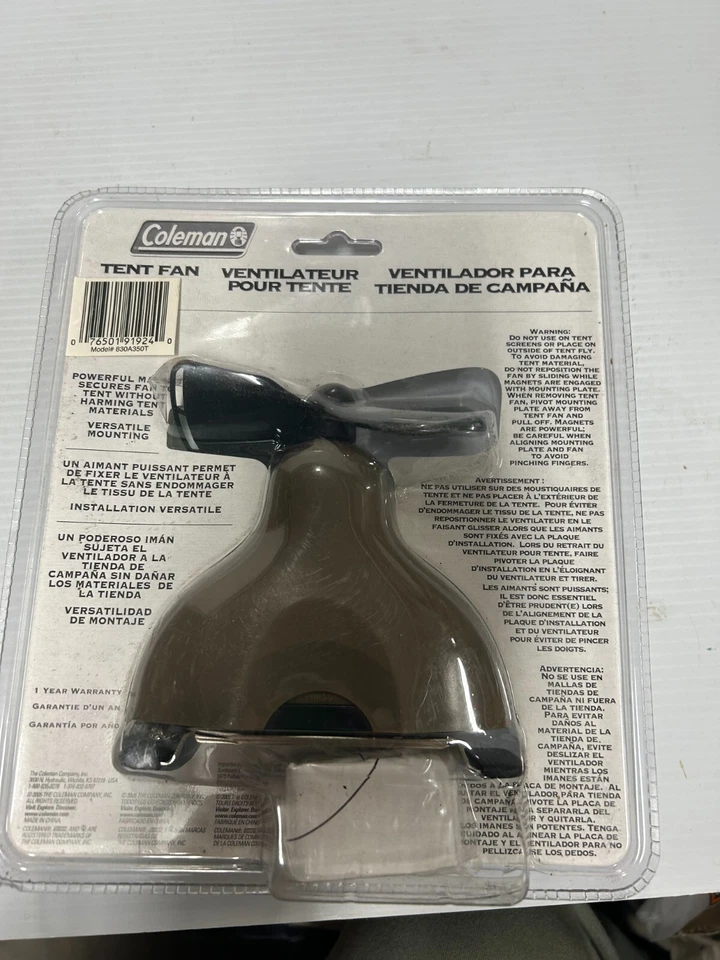 Ventilador Carpa Coleman Modelo 830A350T NUEVO EN PAQUETE (fc213-6/b1442) Foto 4 de 4