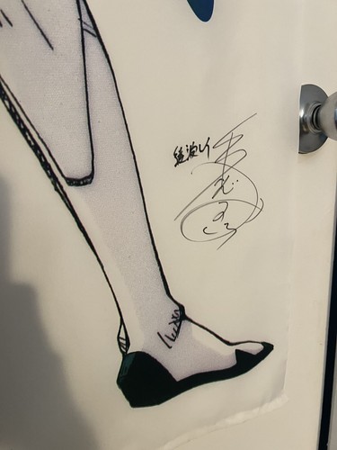 1997 Evangelion Rei Ayanami Signed Wall Tapestry Megumi Hayashibara Autographed - Picture 2 of 3