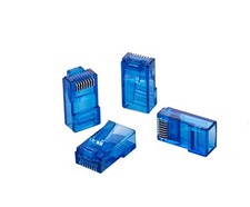 Blue RJ45 EZ Modular Plug CAT6 UTP Network Cable End Pass-Thru Connector Lot