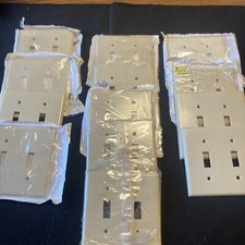 13 LEVITON IVORY 2-Gang Light Switch Toggle Wall Plate Covers 86009 See Notes