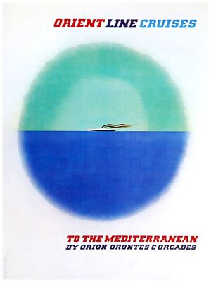 Poster Déco Design Graphique – Thème Croisière Orient/Asie – Vintage/Retro – Taille Au Choix