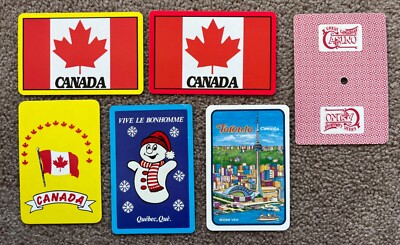 Swap playing cards souvenirs of Canada maple leaf flag snowman casino