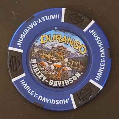 DURANGO HD ~ COLORADO (Blue/Black Full Color) Harley Davidson Poker Chip