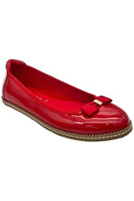 Anne Klein Women's Eve Ballet Flats Red Patent
