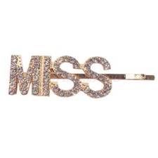 Hair Bling - Fashion Hairpins - Rhinestone Encrusted Diamond Style - "MISS"