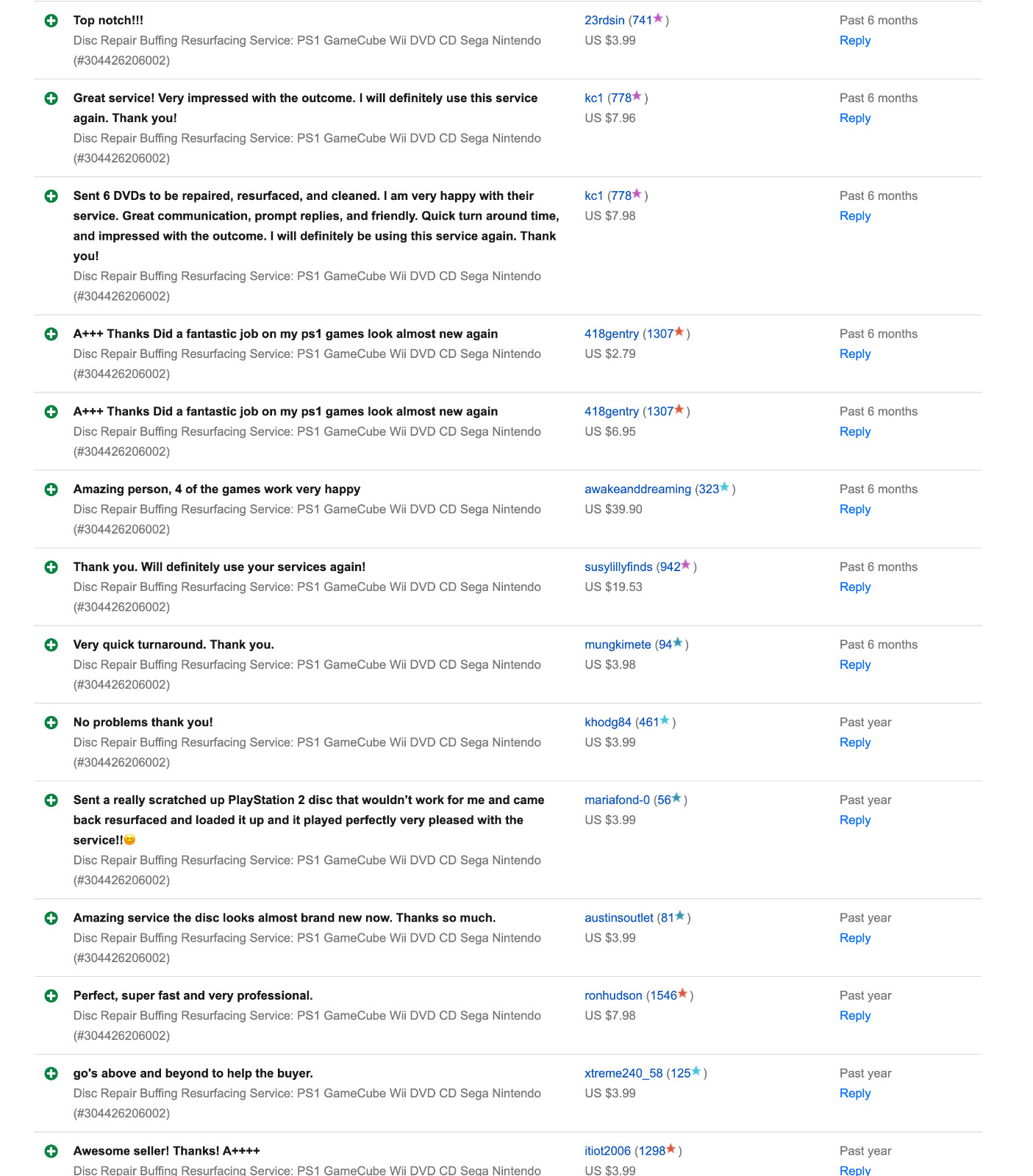 Disc Repair Buffing Resurfacing Service PS1 GameCube Wii DVD CD Bluray Nintendo