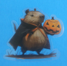 Fun Cute Halloween Animal Transparent Sticker 2.18" x 2.5" Q 