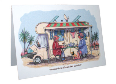 HAPPY BIRTHDAY MOTORHOME HUMOUR CARTOON A5 GREETING CARD BY