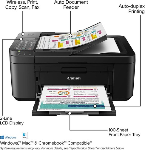 Canon PIXMA TR4720 Wireless All-in-One Printer Print Scan Copy Fax Black NEW - 第 4/11 張圖片