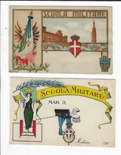 2 Italian Art Military Postcards Scuola Militare di Modena