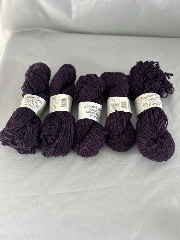5 Debbie Bliss - Donegal Tweed de lujo grueso púrpura profundo 85 % lana, 15 % angora Foto 2 de 4