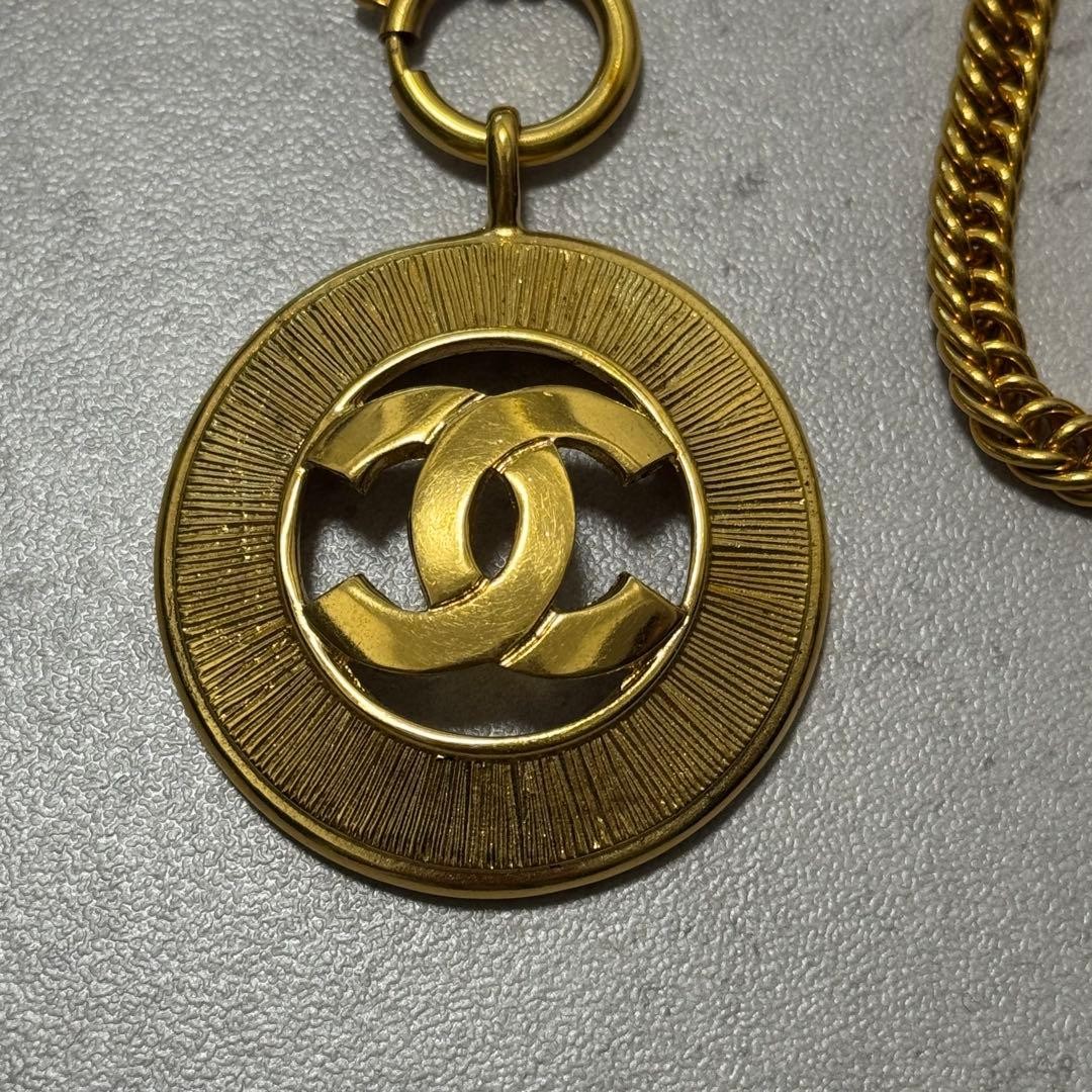 Chanel Cocomark Pendant Necklace Gold Vintage 84cm Metal Jewelry thumbnail 3