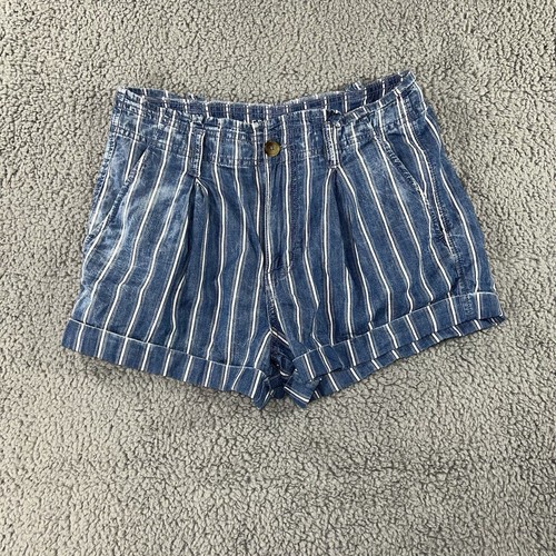 American Eagle Shorts Womens 6 Paperbag High Waist Stripe Boho - Picture 1 of 11