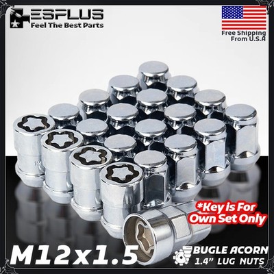 20 Pc Cadillac Wheel Lock M12x1.5 Chrome Fit ATS/CT4/CTS/DTS/ELR/STS/XLR etc