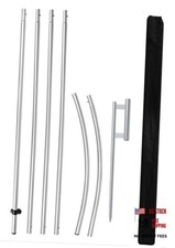 Feather Flag Pole Kit Fits 13.5FT Swooper Flags, 18FT Tall Aluminum Flagpole
