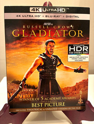 Gladiator 4K UHD + Blu-ray + OOP  Slipcover 3 Disc Sapphire Series Russell Crowe