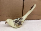 Vintage Fenton Uranium glass Bird of Happiness figure custard satin hand painted