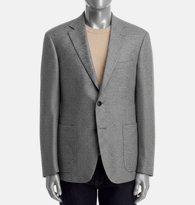 Bloomingdales Men Gray Loro Piana Cashmere Fabric Coat Blazer Suit Jacket Sz 48R
