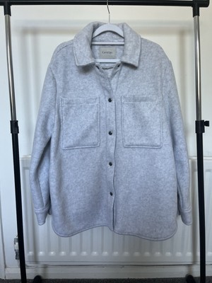 Women's Grey Felt Oversized Shacket size 12-14- Worn Once from