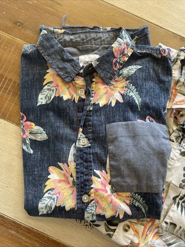 Lote de 3 camisas havaianas masculinas jovens usadas Rip Curl - Imagem 4 de 4