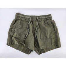 Old Navy Green Linen Blend Drawstring Elastic Waist Shorts XS