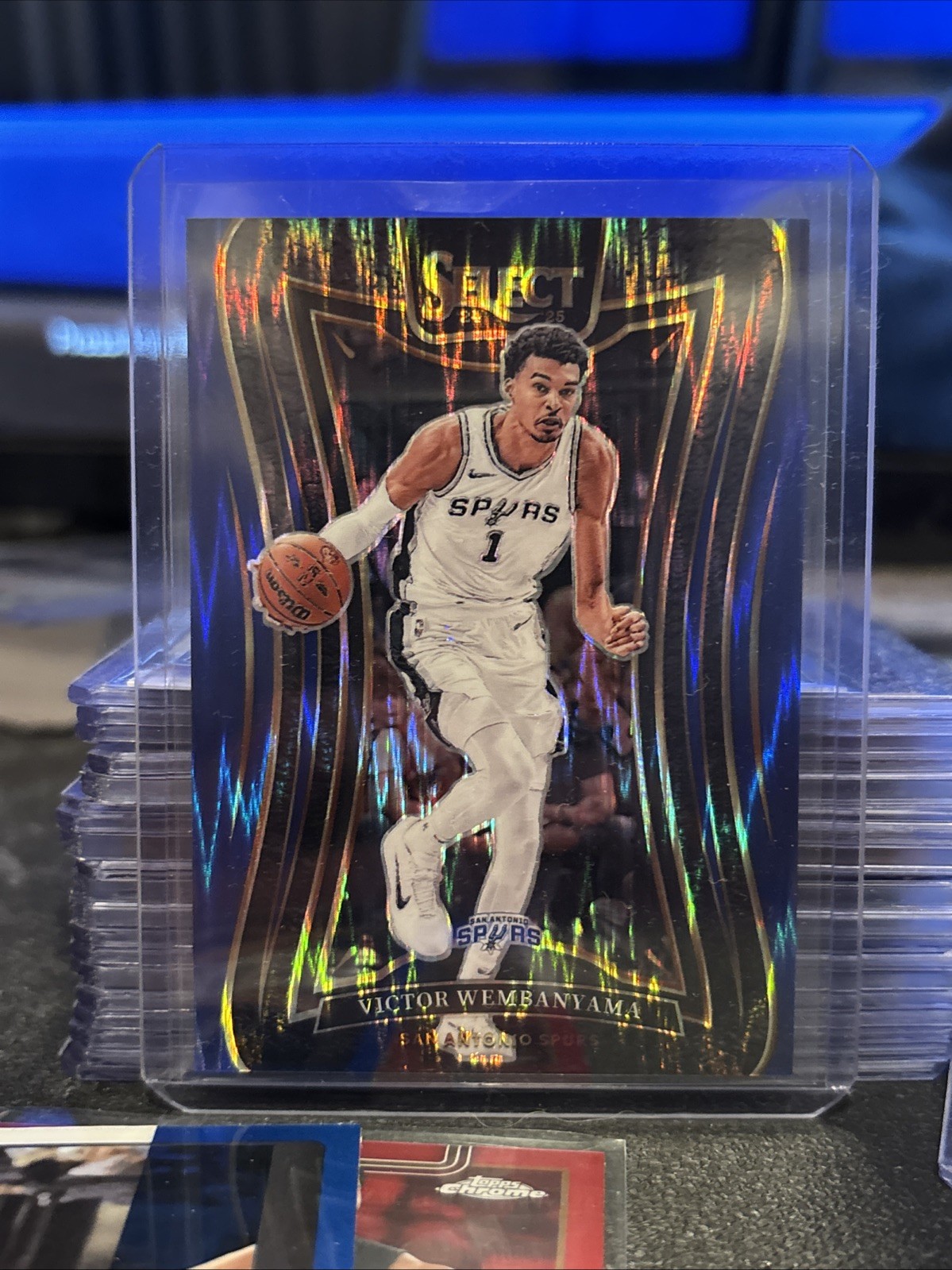 2024-25 Panini Select Mezzanine Victor Wembanyama #309 Blue Tectonic Prizm /99