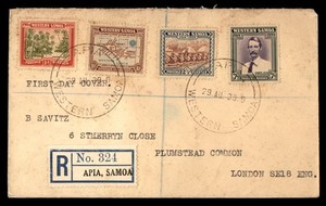 Mayfairstamps Western Samoa FDC 1939 Apia registered to London England First Day