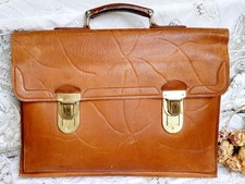 Original braune Shabby Vintage Leder Aktentasche, Schultasche Fifties 50er Jahre