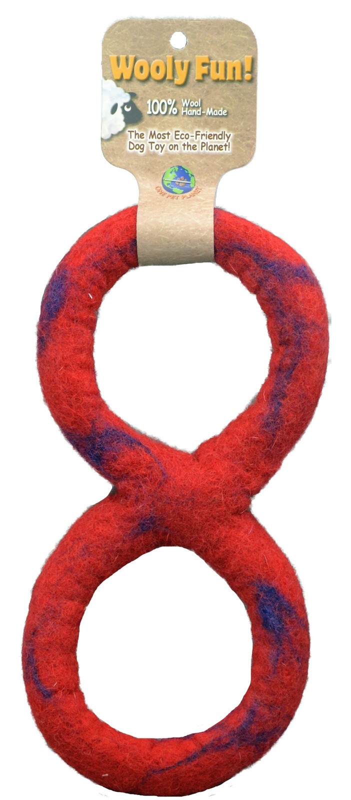 One Pet Planet Wool Dog Toy, 8-Inch, Red,Toys