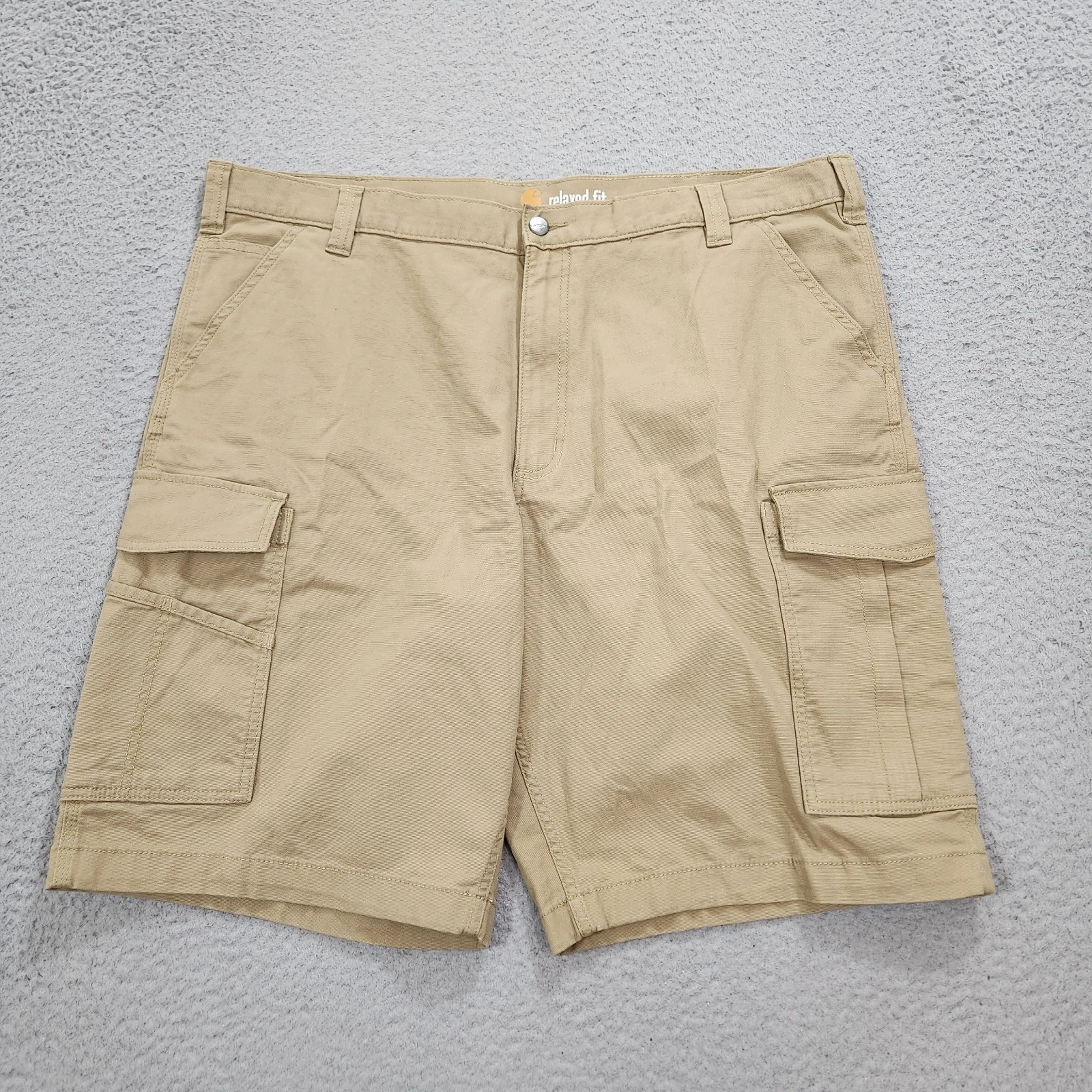 Carhartt Shorts Mens 42 Beige Cargo Relaxed Fit Canvas Workwear 103542 253