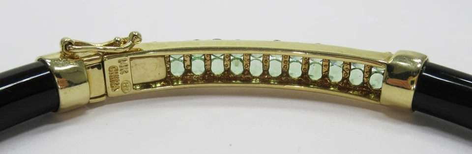 Impresionante Brazalete Brazalete con Bisagras Turmalina Ónix y Oro Amarillo 14K Heng Ngai HN Foto 4 de 4
