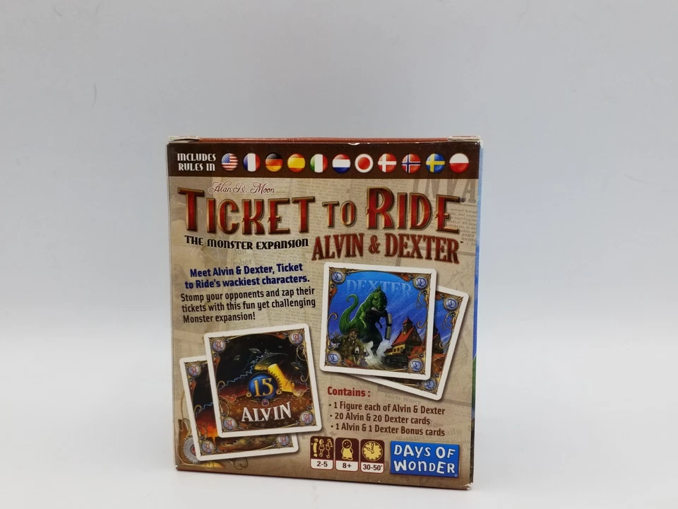 Ticket to Ride Alvin & Dexter Monster Expansion Days of Wonder Complete in Box - Image 2 of 4