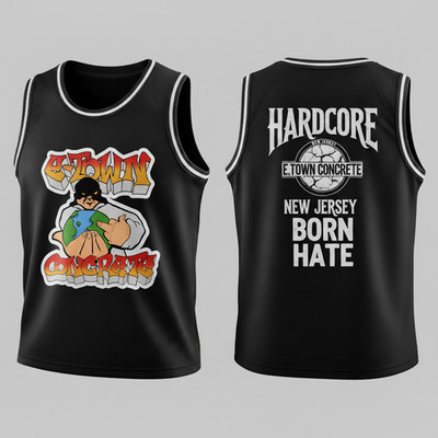 E. Town Concrete Black Basketball Jersey All Size S-5XL BN02000