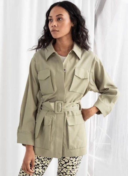 Women & Other Stories Trench Coat Khaki Cotton XS