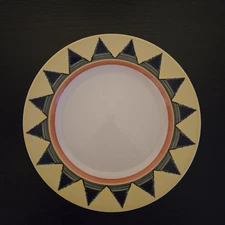 Homer Laughlin Salerno (Sunburst) Yellow Blue 10 1/4" Dinner Plate