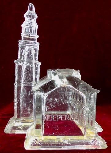 Independence Hall Bonboniere Bank Glas Bicentennial B Shackman 70er Jahre #2 - Bild 4 von 11