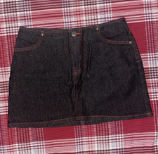 Vintage Baby Phat Black/Dark Wash Denim Mini Skirt - Size 9 - Great Condition