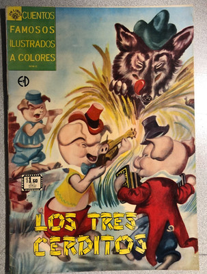 ''CLASSICS JUNIOR'' #12 Three Little Pigs etc. (1962 Mexico) Spanish comic FINE-