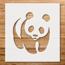 Stylized Panda Face Silhouette Wall Art Reusable Plastic Stencil - StencilAir