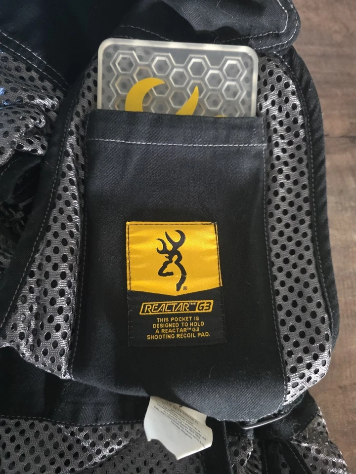 Chaleco de tiro de malla Browning Trapper Creek negro para hombre 2XL con almohadilla de bobina para reactor G3 Foto 2 de 4