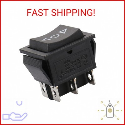 Baomain Momentary 6 Pin DPDT Button Rocker Switch (ON)/Off/(ON) AC 250V/10A 125V