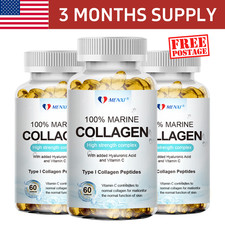 Marine Collagen With Hyaluronic Aid  Vitamin C,Skin Care Three Months Supply