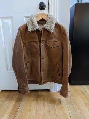 Schott NYC buffalo leather trucker jacket medium