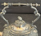 Antique Silver Plated Swing Tea Kettle on Stand W/ Burner Made in England — photo 4
